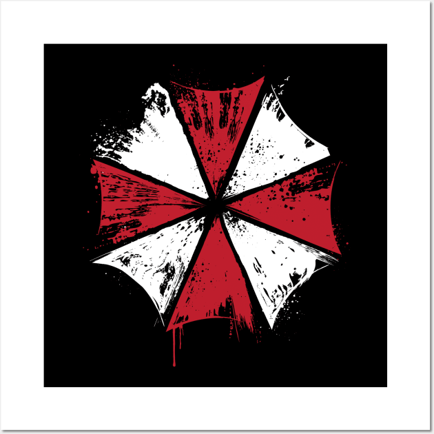 Umbrella Corp (front and back) Wall Art by DrMonekers